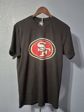 47 Brand Black Tee with Red and White SF Logo